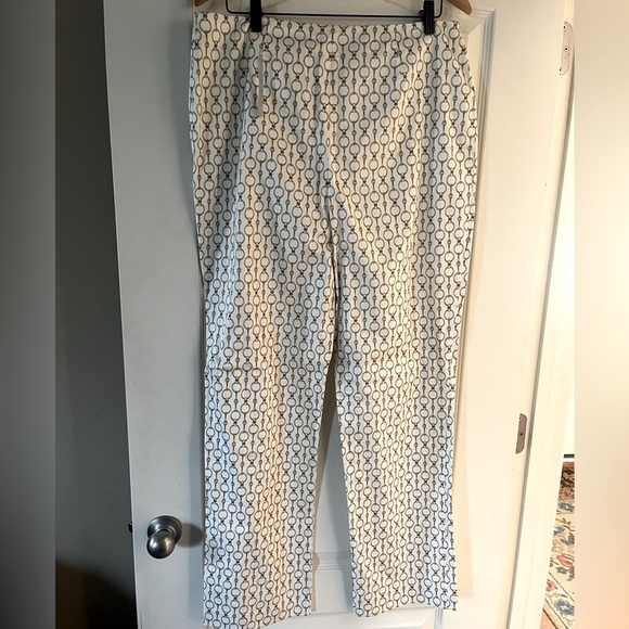 Nine West White Gold Links Pattern Lightweight Slacks women’s size 14 - Picture 5 of 15